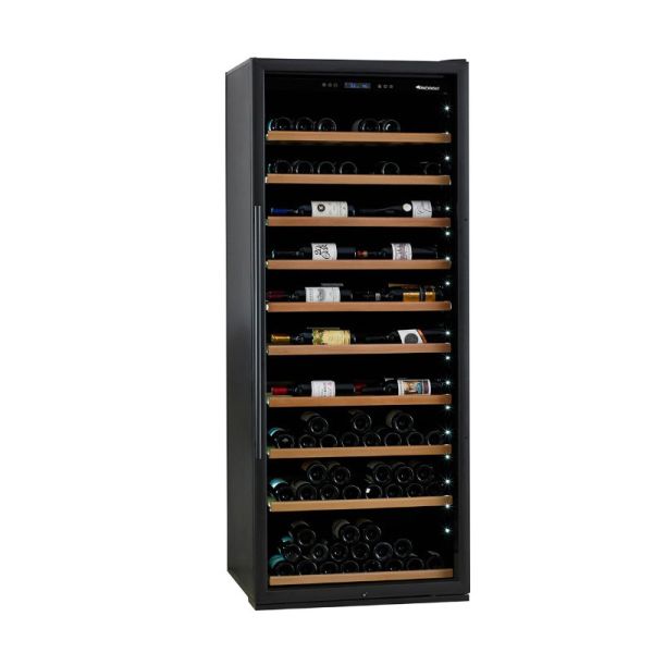 Single Zone Black Wine Cooler Cabinet with Touch Control Screen and Double Pane Glass Door