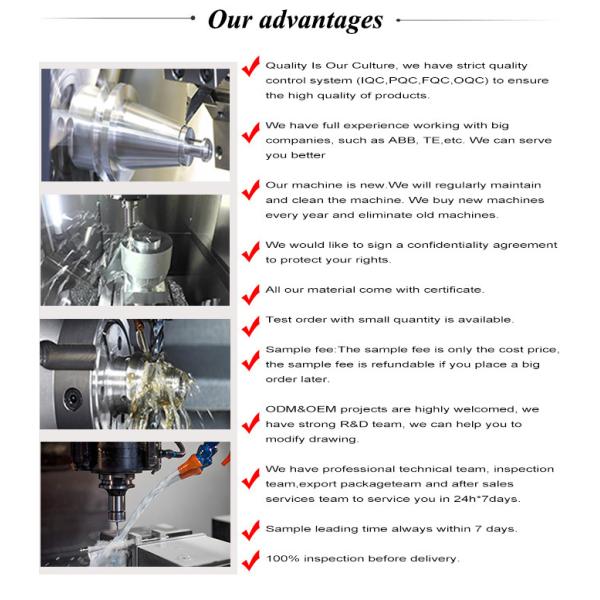 Custom 5 Axis Peek Plastic Milling Turning Machined Aluminum Part by 2D/3D/Drawing