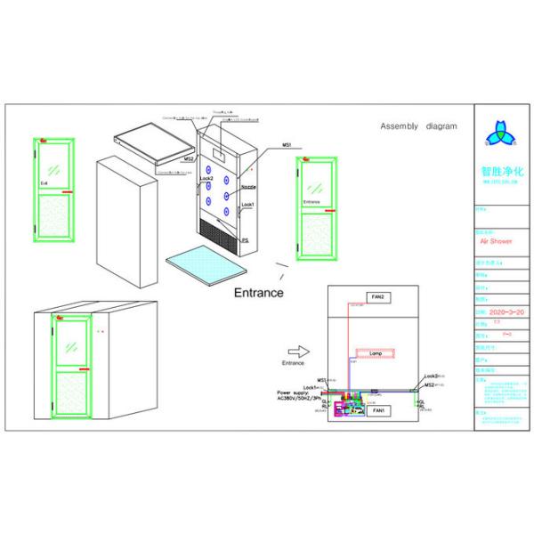 Ливень воздуха нержавеющей стали скорости воздуха 25m/H 304