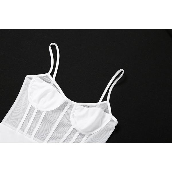 See Through Mesh Low Cut Women's Tank Tops One Piece