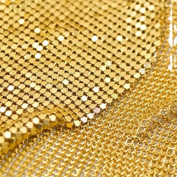 Cortinas Tecido Brilhante Rede Metálica Decorativa Colorida Moda Prata de Luxo Alumínio Flexível Rede Metálica