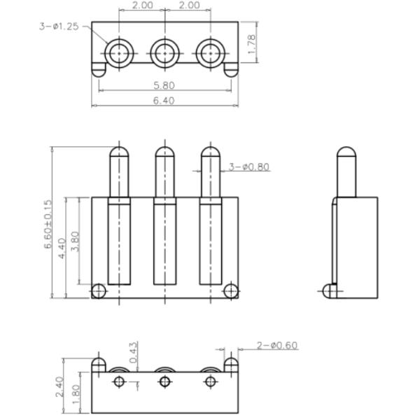 6Pin Germany Adapter Connector Magnetic spring loaded pin Usb Connector Magnetic spring loaded pin Cable Connector