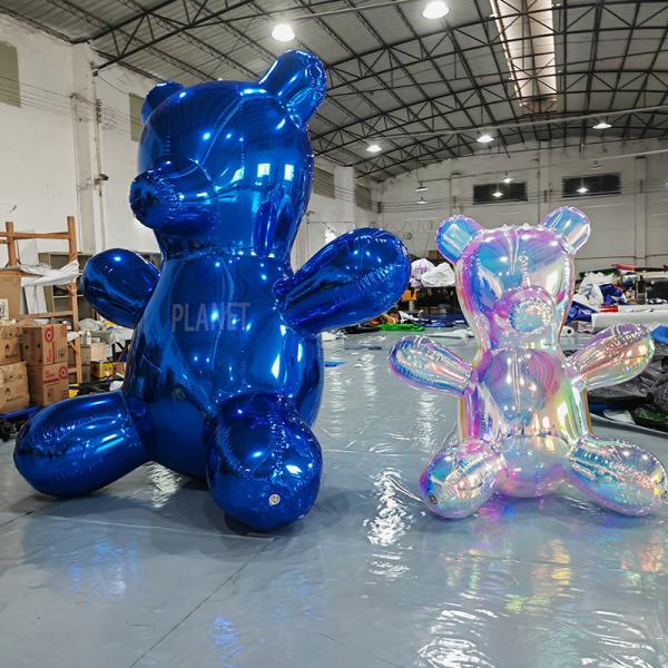 Gigante hermético espelho inflável refletor urso inflável urso desenho animado modelo para publicidade