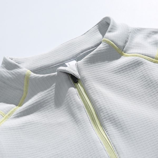 Custom Men's Quarter Zip Stand Collar Thermal Fleece Pullover Antibacterial Contrast Stitching Outdoor Hiking Top
