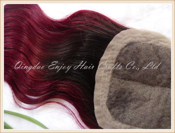 Silk top closure 4''x4'' peruvian virgin hair natural color /99j,body wave 10''-24''