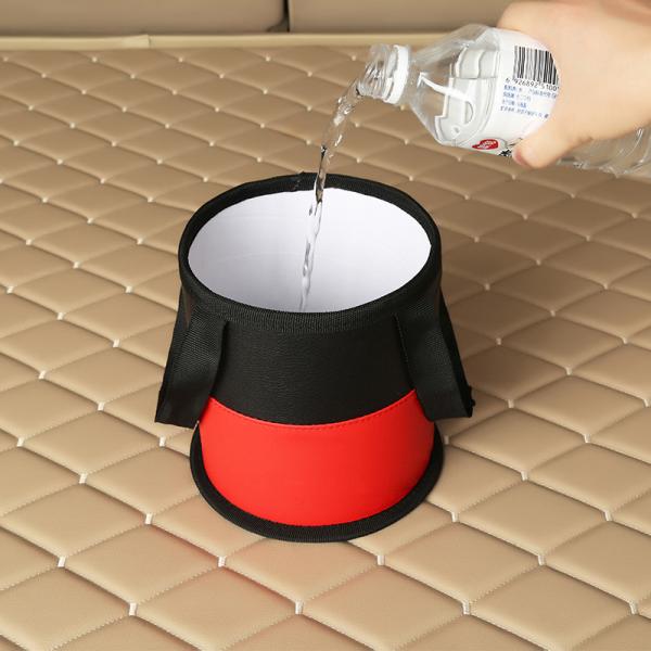 Lightweight Mini Car Trash Can , Waterproof PU Leather Car Waste Container