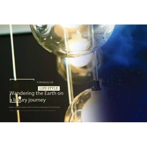 Stair Long Glass Ball Hanging Lamp LED Ceiling Light Creative Home Lighting Modern Chandelier