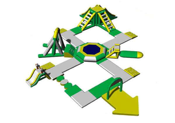 parques infláveis gigantes da água de encerado do PVC de 0.9mm Plato, parque do esporte de Wibit 145 porções