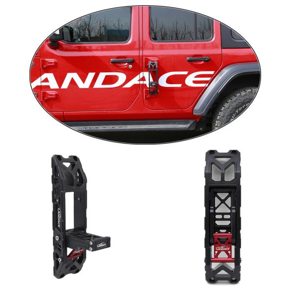Off Road Aluminium Alloy Side Door Hinge Foldable Step Foot Pedal for Jeep Wrangler
