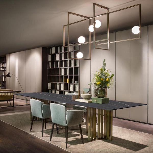 Обеденный стол мрамора Seater сливк 6 кухни и стулья роскошные 6 Seater 100cm