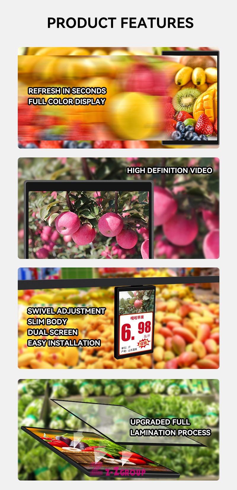Supermarket LCD Price Tag 10.1