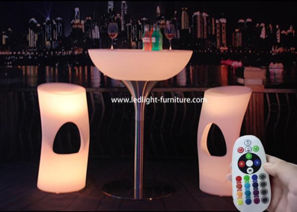 Customized Pure White LED Light Furniture , Cordless Glowing Outdoor Furniture 