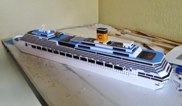 Creative  Plastic Cruise Ship Models , Costa Pacifica Cruise Ship Boat Replica Models