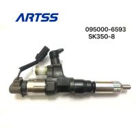 Boca común del inyector de combustible del carril de J08E 095000-6593 para el sistema de la reparación SK350-8