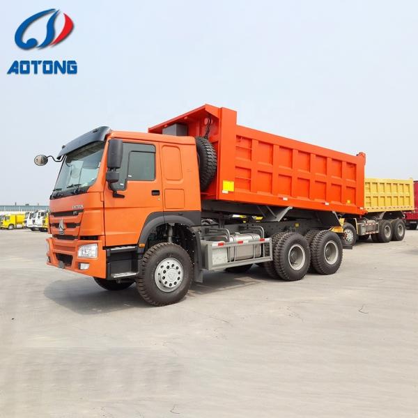 HW76 Cab WEICHAI Engine 371 Hydraulic Cylinder Dump Truck and 40 Ton Sand Tipper Trucks
