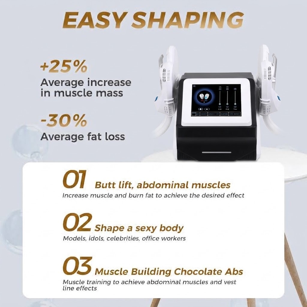 Weight Loss Instruments Ems Body Sculpting Machine 4pcs Handles