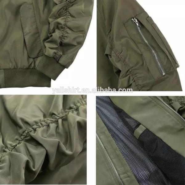 Anti Shrink Mens Casual Bomber Jackets , Zipper Sleeve Plain Bomber Jackets