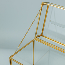 Glass Wedding Card Box With Slot, Clear Card Box Gold Brass Gift Card Storage Box Perfect For Wedding Receptions