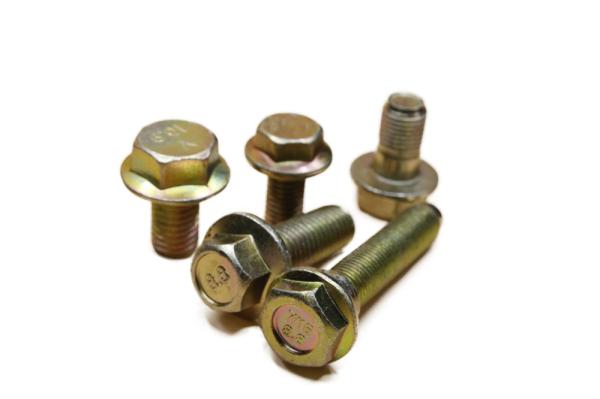 Carbon steel Zinc Yellow Plated Metric Din 6921 DIN 6923 Serrated  Hex Flange Bolt and Nuts