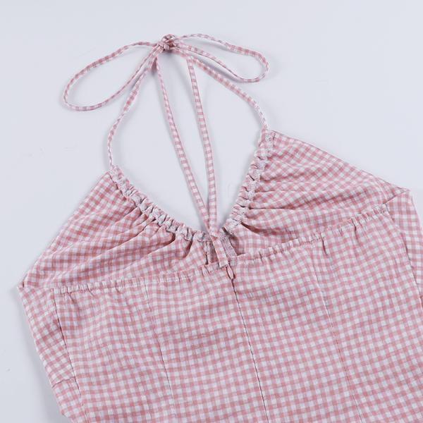 Backless Halter Neck Strap Backless 76cm Sexy Women Dresses