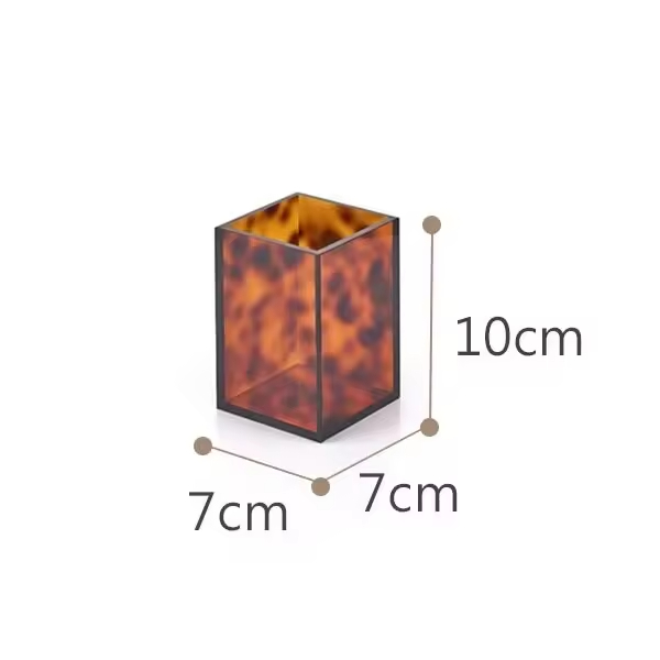 Factory Innovation Leopard-print Acrylic Box-shaped Customizable Makeup Organizer Desktop Storage Box