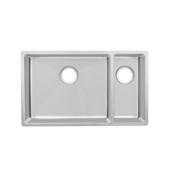 Handmade 18% Chrome Stainless Steel Kitchen Sink Two Bowl