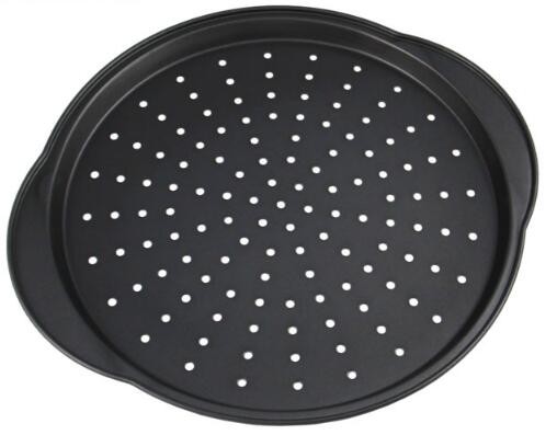 Eco-Friendly 100% Food Grade 13 inch Non-stick Round Grill pan with Handle with holes