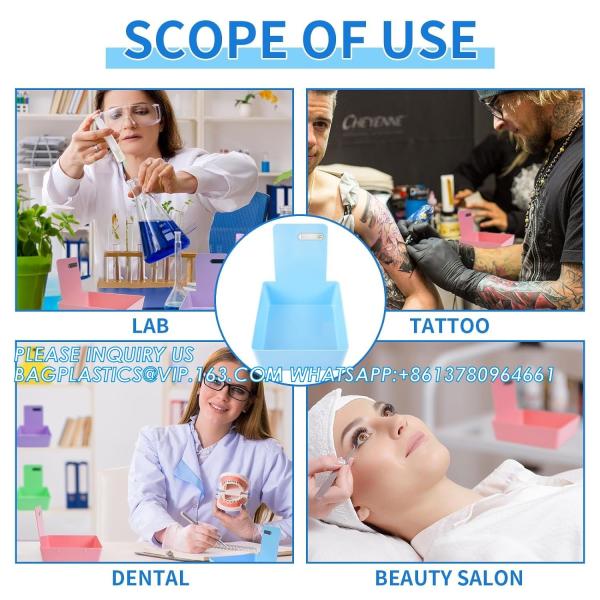 Dental Working Lab Pan, Dental Lab Work Case, Medium Plastic Pans With Stainless Steel Clip For Holding Job Cards