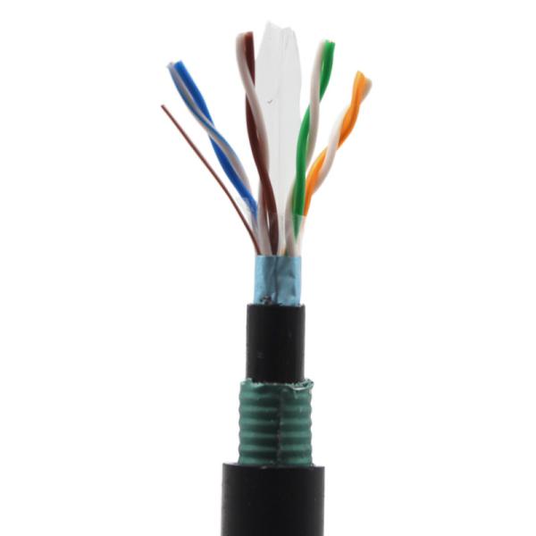 Enterro Direto Ftp Cat6 Cabo PVC PE Revestimento Cat6a Subterrâneo Aço Blindado