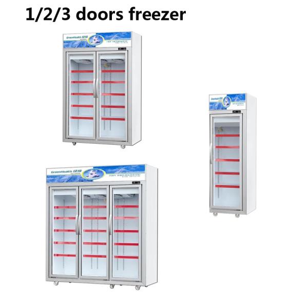 стеклянный замораживатель двери 380в с внешними компрессором/вертикально морозильником