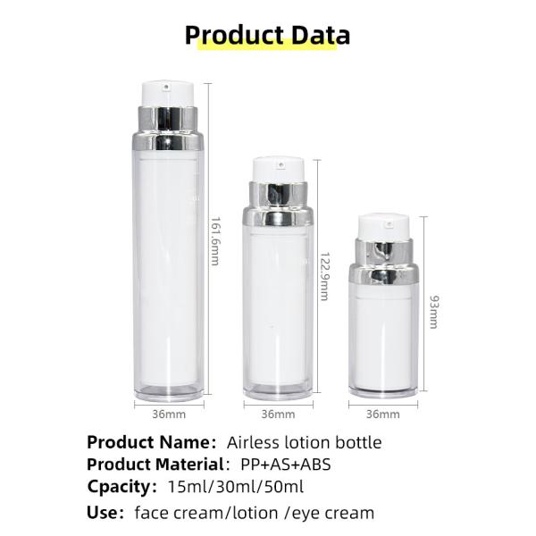 Бутылка 15ml 30ml 50ml левого насоса обработки замка безвоздушного круглая