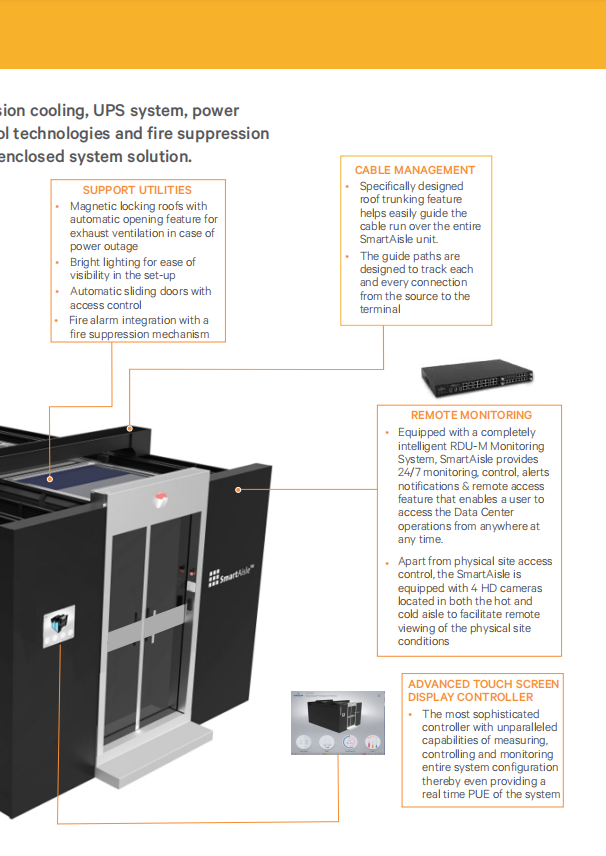 Vertiv SmartAisle Modular Data Center with Lead-Acid Battery, Air Cooling, and 380V System Voltage for Medium to Large Data Centers