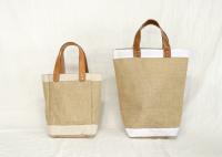 Les femmes imperméabilisent les sacs de empaquetage de jute avec la poignée en cuir