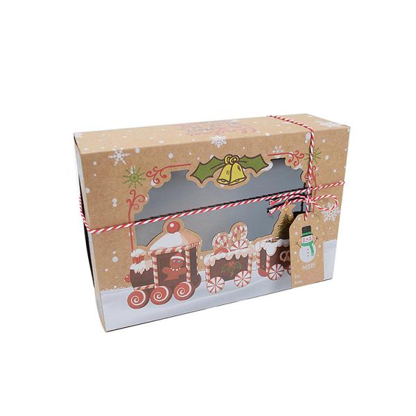 Clear Window Wedding Kraft Box Cookie Packaging Paper Box With Foldable Art Paper Type