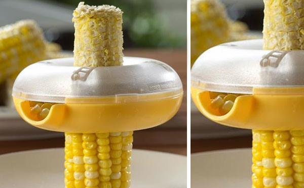 PP Mini Plastic Vegetable Cutter Colorful Plastic Corn Kerneler LFGB Yellow