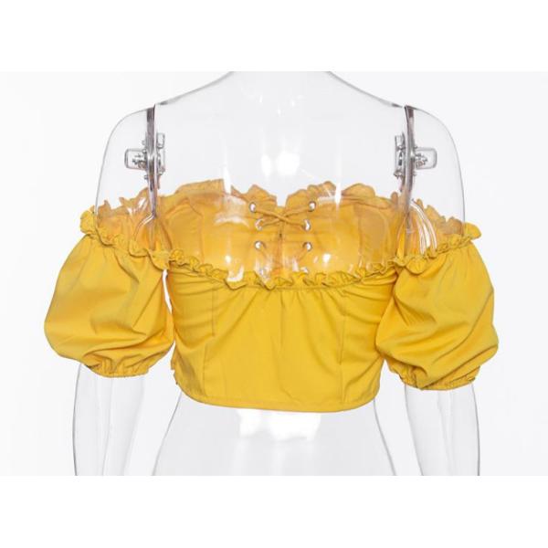 Пригонка изготовленных на заказ женщин Китая фабрики одежды сексуальная тонкая с блузки рукава плеча половинной покрывает с молнией