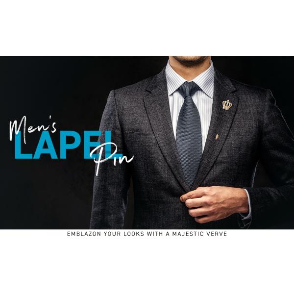 Men's Metalic Gold Flower Lapel Pin/Shirt Stud Brooch Golden, Gentleman's Essentials Premium Handmade Flower Lapel Pin