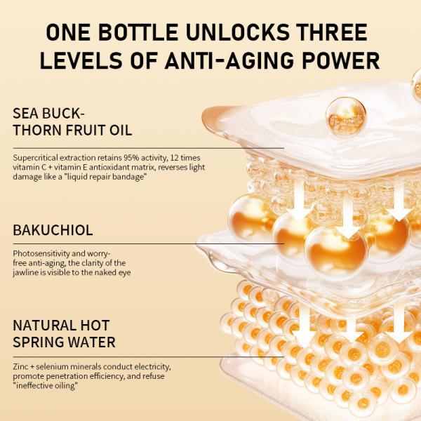 Antioxidante Nutrición del rostro Esencia de aceite de espino de mar Cuidado de la piel para la piel sensible y roja