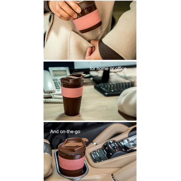350ml Heat Resistant Silicone Foldable Coffee Cups With Lid