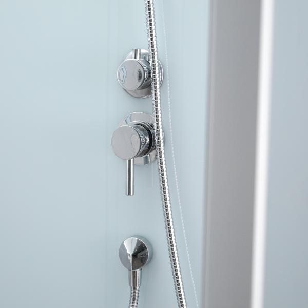 Fashion Pivot Door, Corner Shower Stalls , Square Shower Cabin with Grey acrylic tray