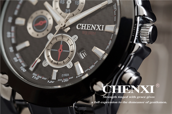 C036A Date Nickle Free Zinc Alloy Case Watch Stainless Steel Band Japan Quartz Watches Man