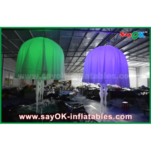 White Club Bar Inflatable Lighting Decoration Jellyfish Nylon Cloth For Party