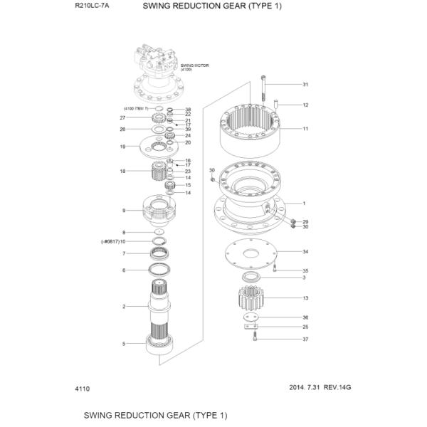 31N6-10180 Excavator Swing Gearbox