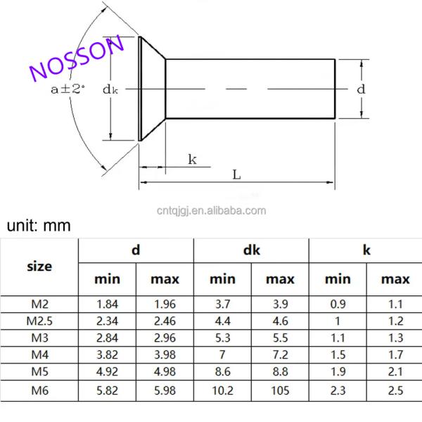 Brass M8 M10 M12 Countersunk Head Solid Rivet Bright Finish Uncoated ISO Standard for Temperature Environments