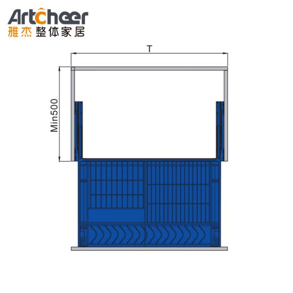 Stainless Steel 304# Kitchen Basket with Soft Close for Modern Cabinet Organizer