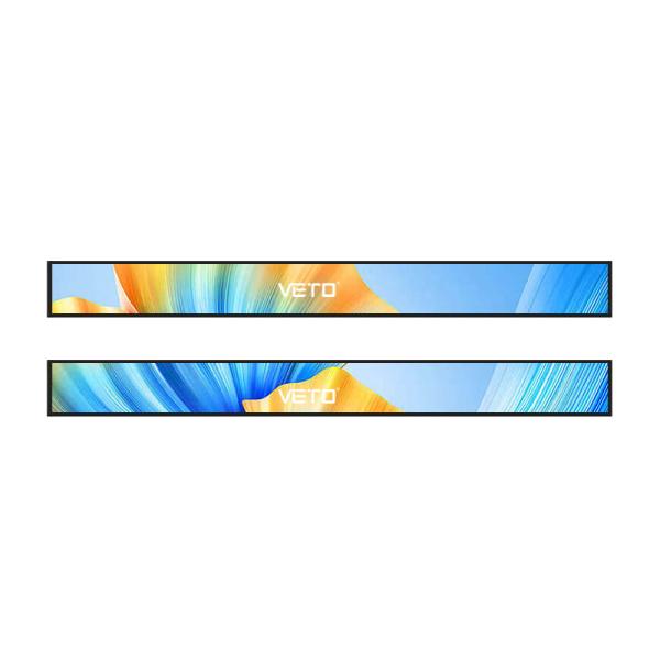 VETO Ultra Thin Wall Mount Stretched Bar LCD Display 23.1 Inch Indoor Shelf Edge Advertising Screen