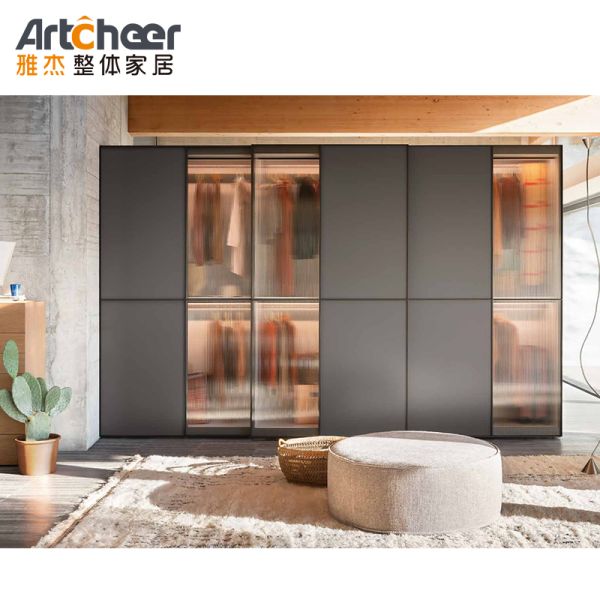 Solid Wood Ready to Assemble Modern Design Wardrobe Closet for Bedroom Furniture