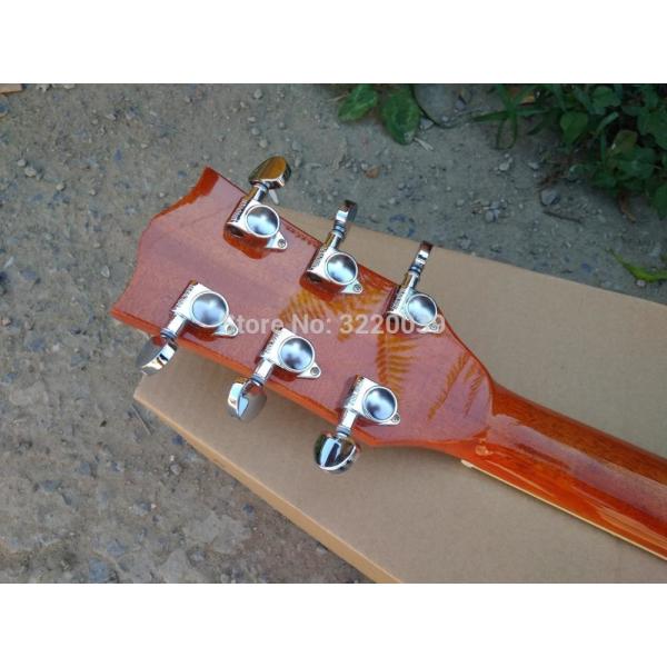 Top Quality 41 inch Orange color G Hummingbird classic acoustic guitar,Factory Custom Solid Spruce top guitar