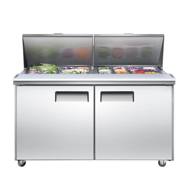 Commercial Refrigerated Sandwich Prep Table Air Cooling Counter Top for Pizza Salad