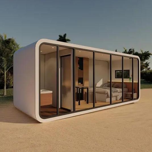 Modern Luxury Space Capsule Sleep Pod Outdoor Steel Container Haus for House Use Apple Cabin Mobile Office